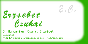 erzsebet csuhai business card